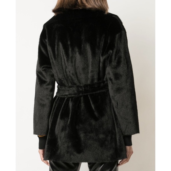 NWT Apparis Marine Faux Fur Reversible Wrap Jacket Black - Picture 3 of 10